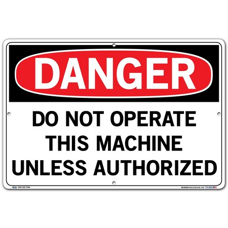 Vestil Aluminum Composite Sign, 12-1/2" Height, 18-1/2" Width, Aluminum Composite, Rectangle, English SI-D-26-D-AC-130
